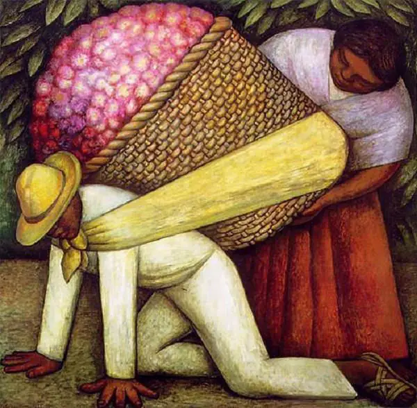 Flower Carrier Painting by Diego Rivera in 1935