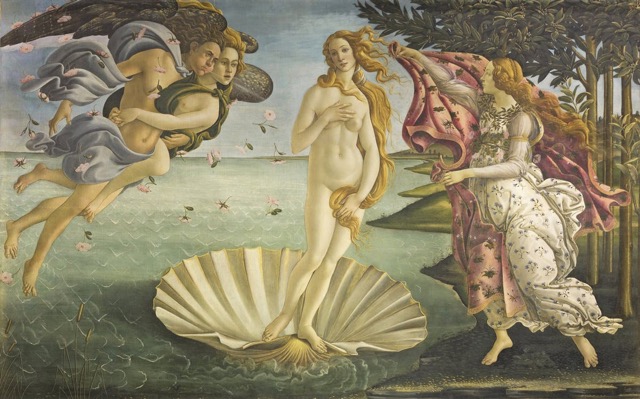 The birth of Venus by Sandro Botticelli