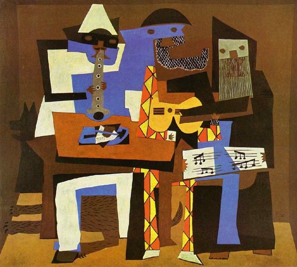 Three Musicians was composed in 1921 by Pablo Picasso