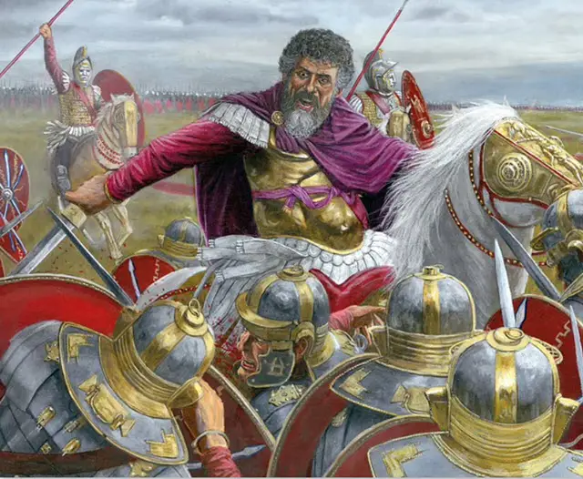 An image of Septimius Severus during a war