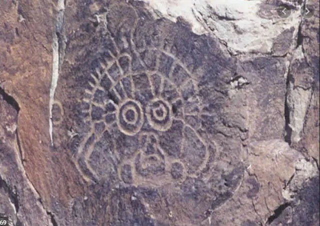 Carvings on a stone in Paleolithic Sites in China