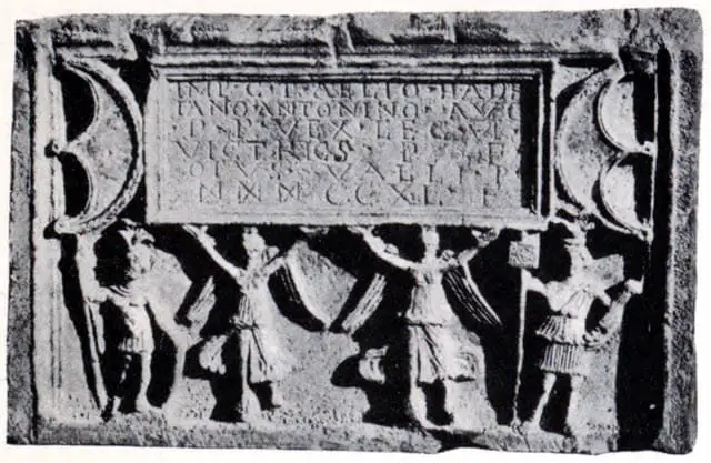 A slab of Legio VI Victrix seen on the Antonine Wall 