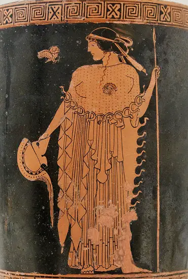 Athena with her sacred bird owl
