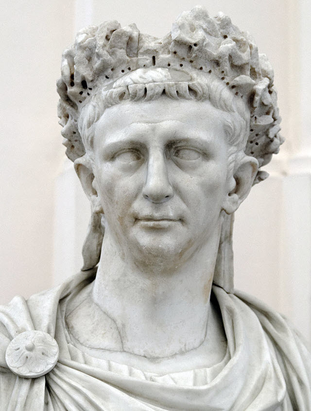 Grey Bust of the Roman Emperor Claudius