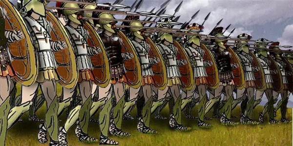 Illustration of Roman Legions marching in the Phalanx formation