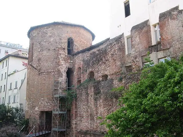 Roman Wall located in Mediolanum
