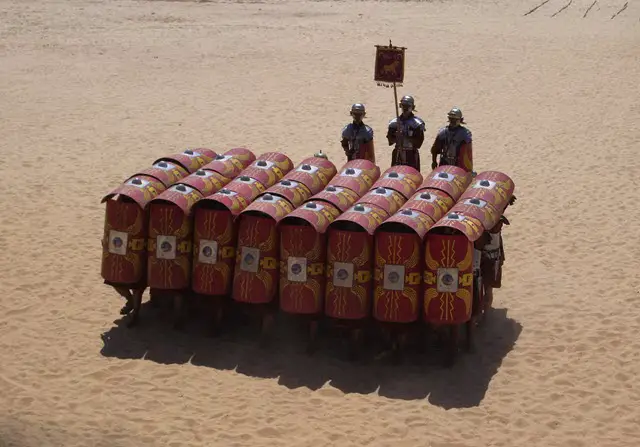 The Testudo formation in Roman Reenactment