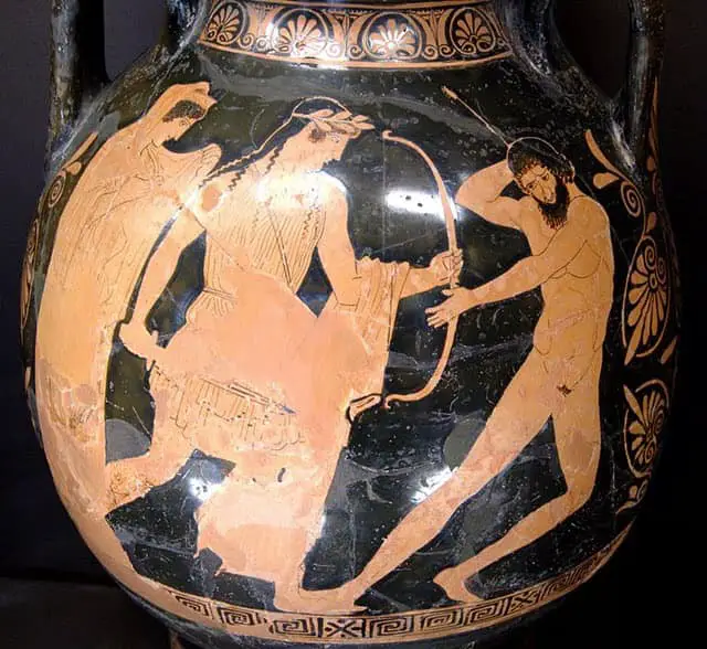 Tityos abusing Greek Goddess Leto
