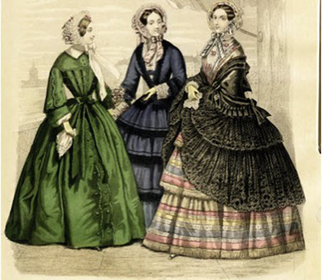 Women with Victorian Era dress and shawl