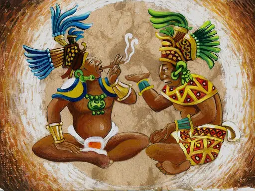 Mayans Consuming Tobacco in a Ritual. 