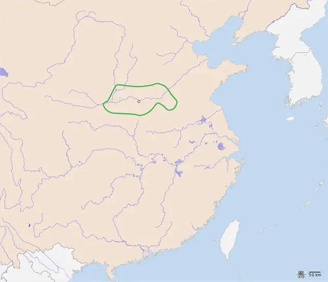 Map showing Xia Dynasty