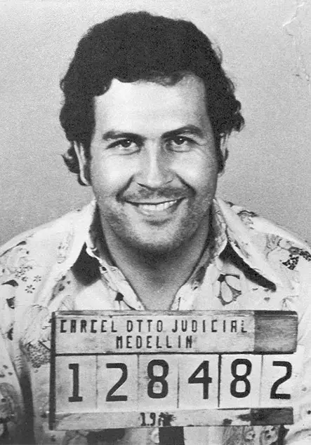 A mug shot of Pablo Escobar - a Columbian drug trader