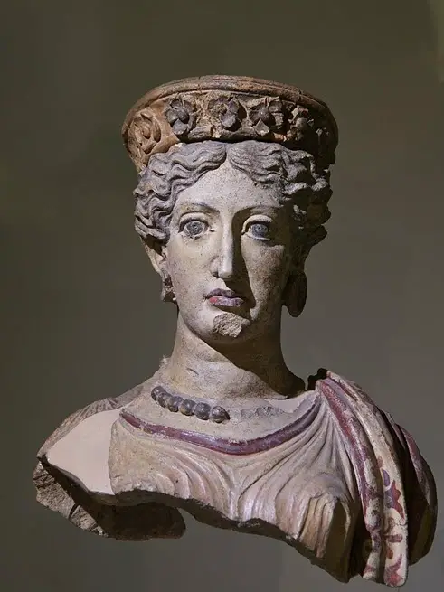 A broken statue of Etruscan Goddess Uni