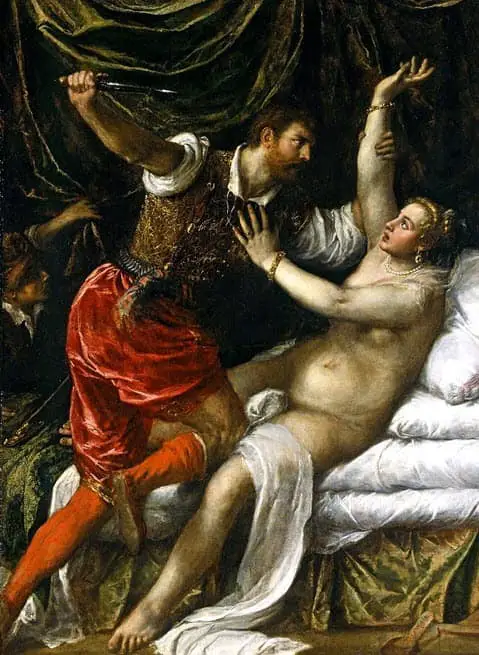 A portrait of Lucretia's rape scene by Sextus Tarquinius