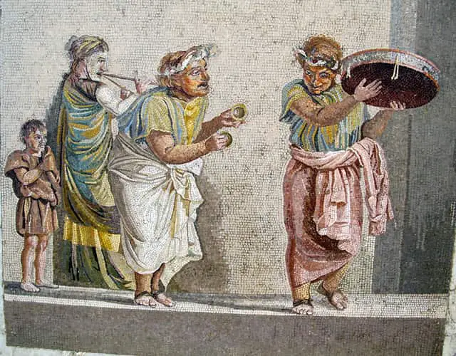 A mosaic depicting musicians of Ancient Rome