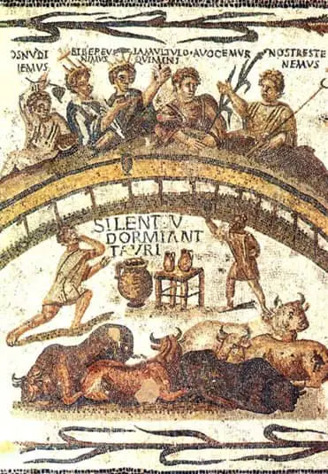 A mosaic of Ancient Rome with Latin languages