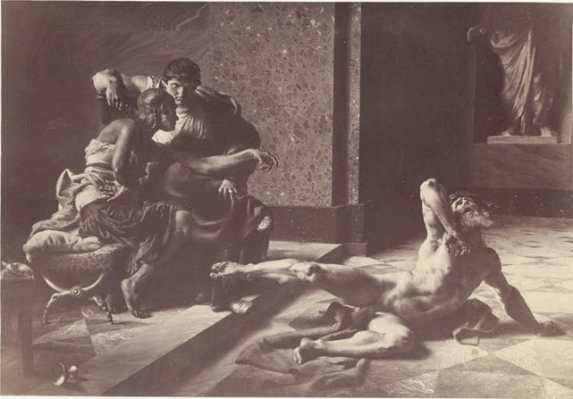 A scene from Ancient Rome depicting a murder