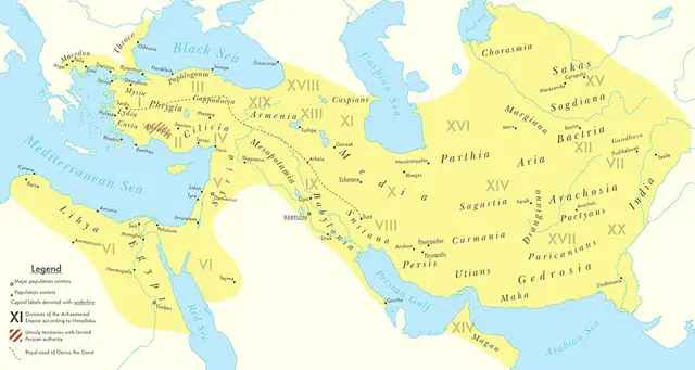A map covering the territories of Ancient Persian Empire