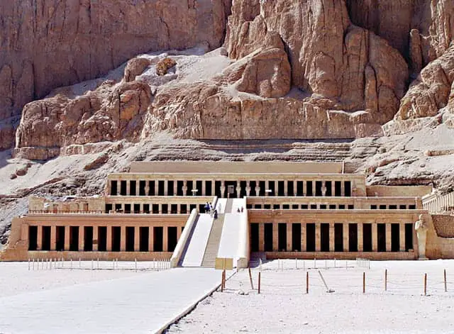A photo of Queen Hatshepsut's Temple during New Kingdom of Egypt