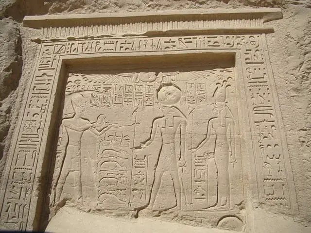 A relief from the temple of Egyptian Goddess Nekhbet