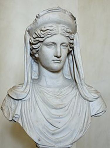 A white bust of Greek Limos