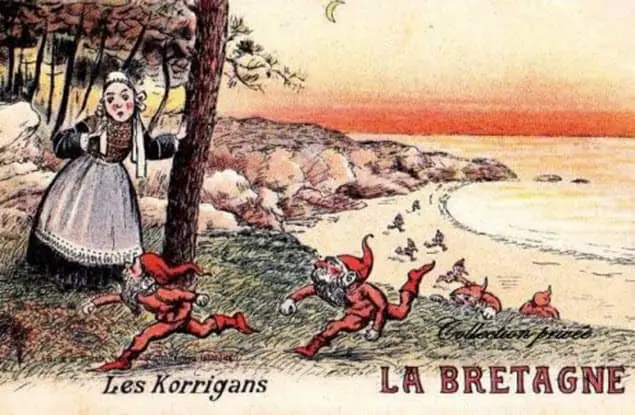 An ancient postcard with Korrigan