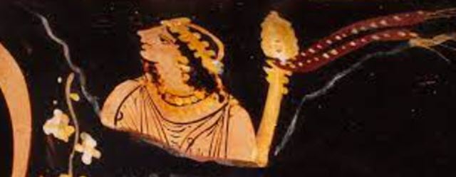 Pot painting of Ancient Greek Goddess - Daimon Hybris