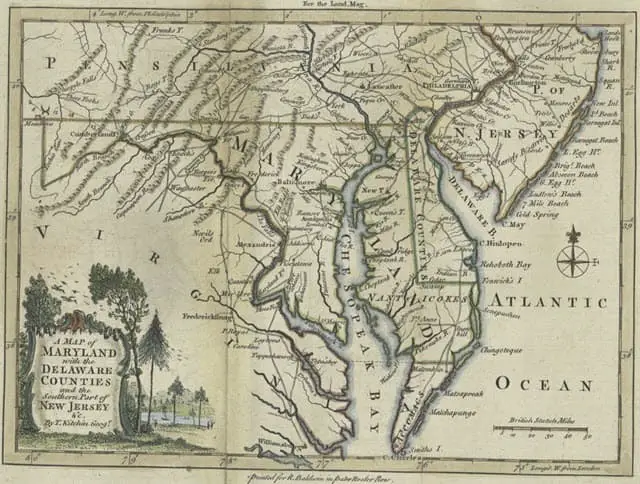 A map of Delaware Colony in 1757