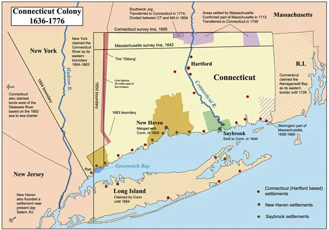 A map of the Connecticut Colony