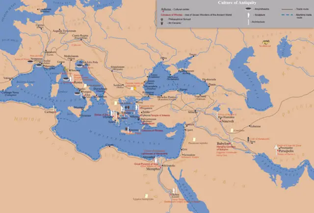 A map showing ancient Greece