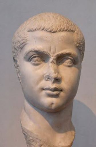 A bust of Roman Emperor Gordian III when young