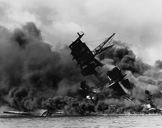 Arizona during the attack on Pearl Harbor, 7 December 1941