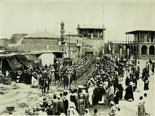 British troop entering Baghdad March 1917