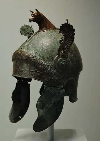 A ceremonial Attic helmet typical of many found in Samnite tombs, c. 300 BC