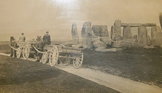 Farm wagons near the site Stonehenge