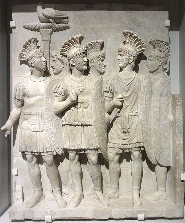 Fragment showing the Praetorian Guard, roman army