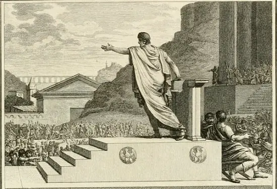 Gaius Gracchus, tribune of the people, presiding over the Plebeian Council