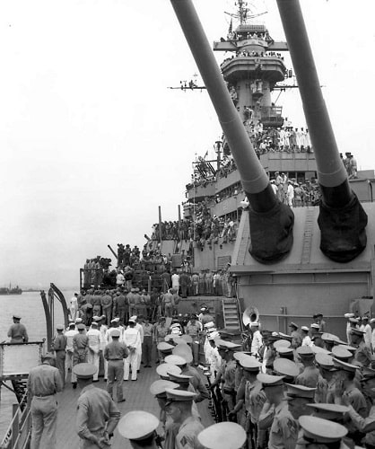 Japan surrendered to the US Missouri (BB-63) on September 2, 1945