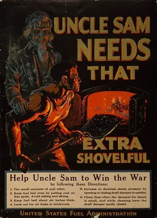 Poster by the United States Fuel Administration during World War 1