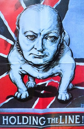 Poster depicting Winston Churchill as a British Bulldog