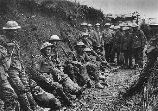 Royal Irish Rifles in a Communications Trench