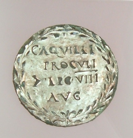 Silver plated medal, denoting the property of C. Aquilius Proculus