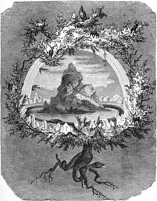 The cosmological, central tree Yggdrasil by Friedrich Wilhelm Heine 