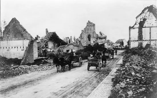 War Damage in Flanders Belgium in 1914