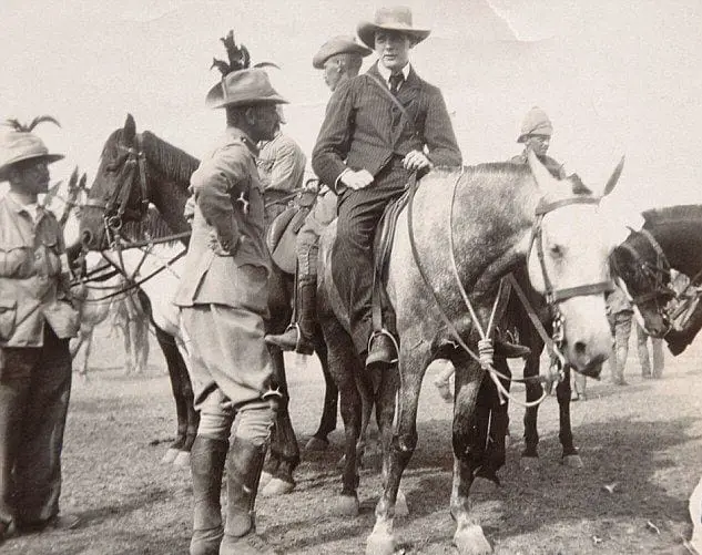 Winston Churchill with his horse
