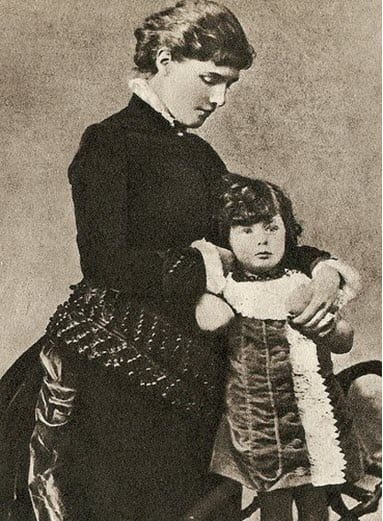Winston Churchill with his mother