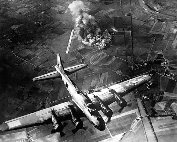 Bombing raid on the Focke-Wulf factory in Germany