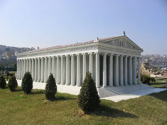 Model of the Temple of Artemis at Miniatürk Park Istanbul Turkey