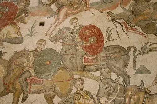 Roman cavalry from a mosaic of 4th century AD