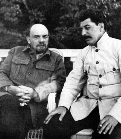 Stalin visiting the ailing Lenin at his dacha in Gorki in 1922